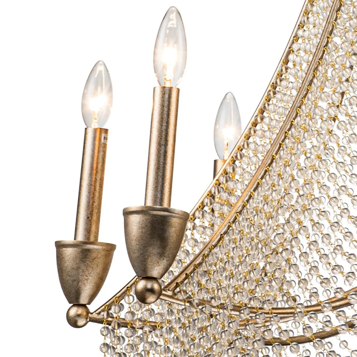 Antique Candle Style Crystal Bead Empire Chandelier