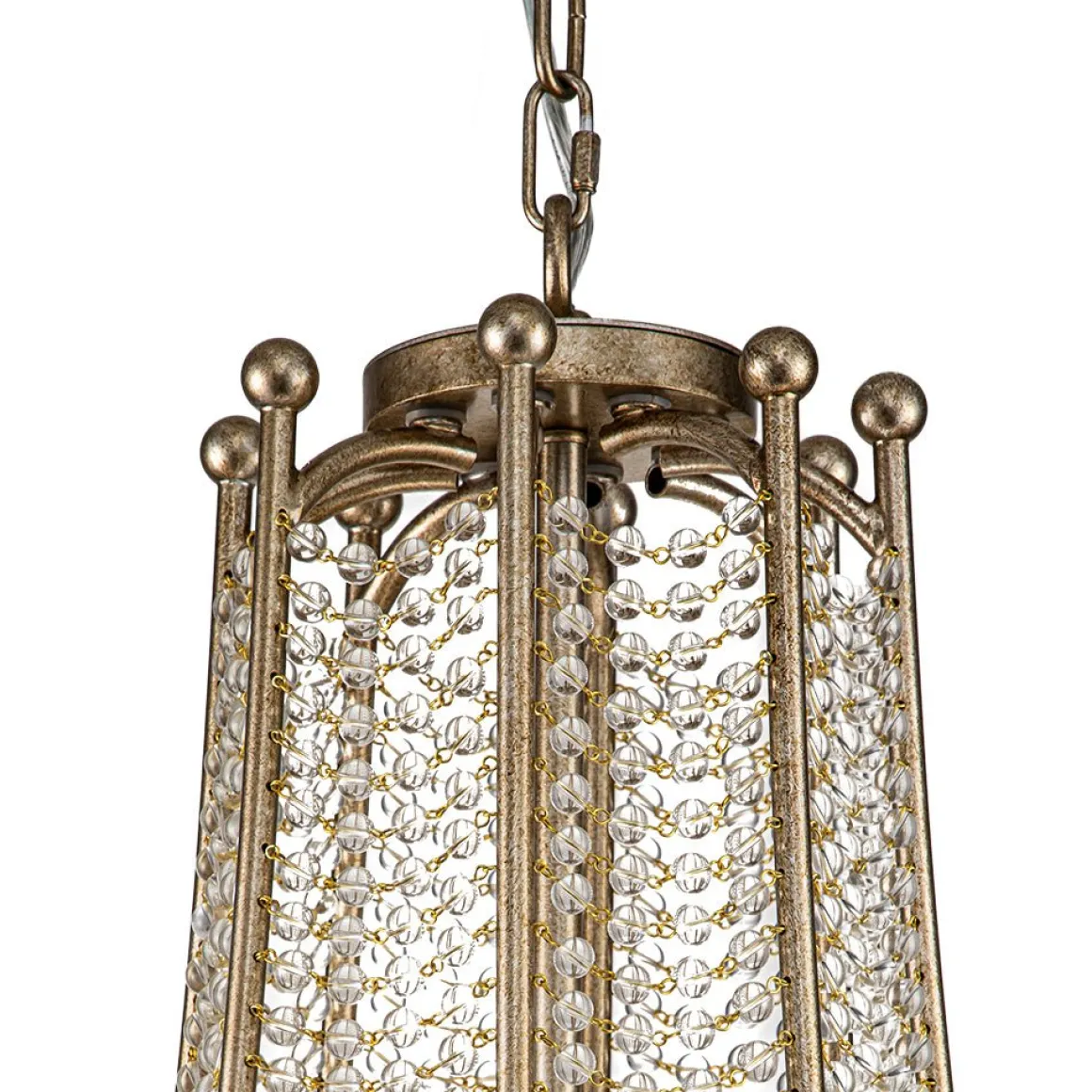 Antique Candle Style Crystal Bead Empire Chandelier