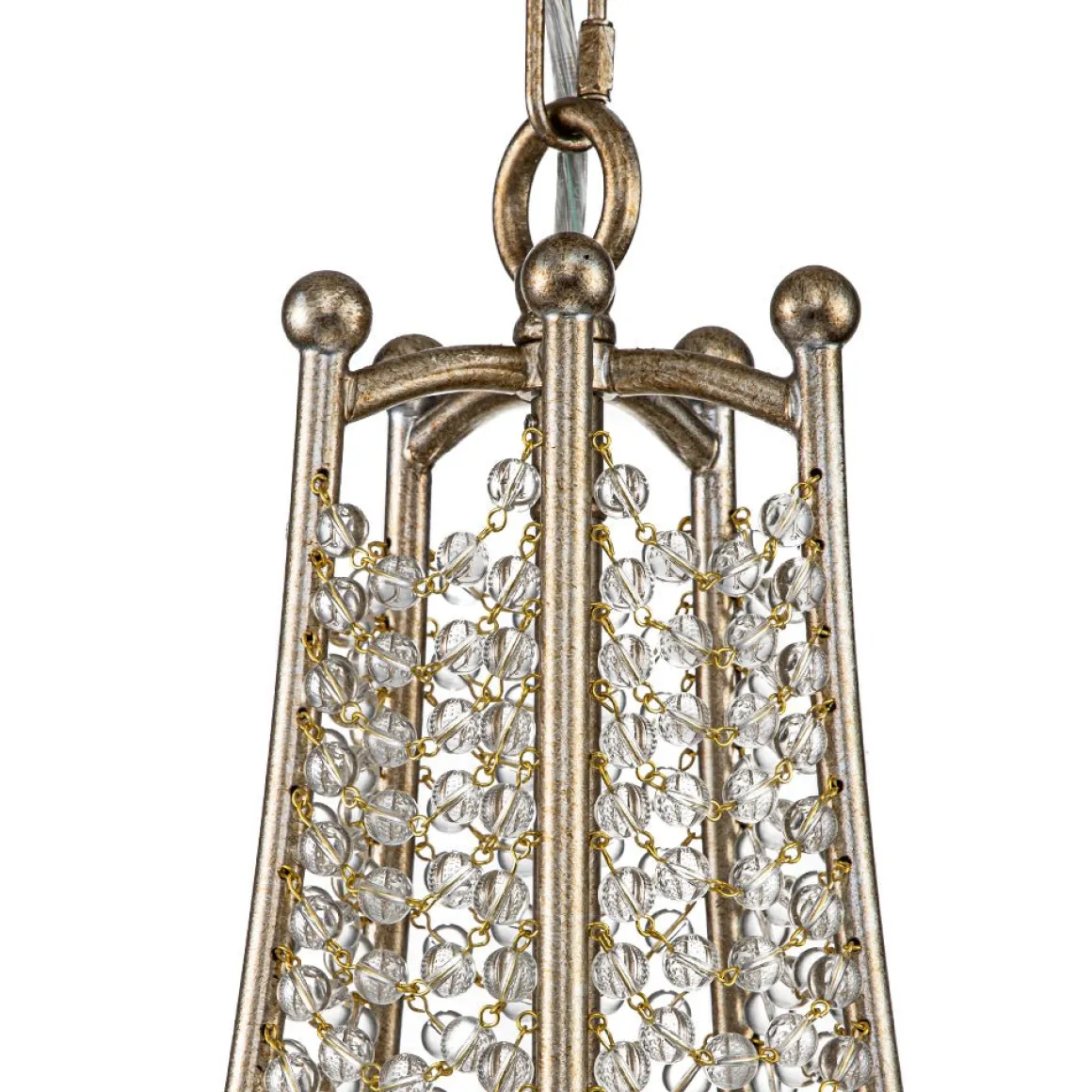 Antique Candle Style Crystal Bead Empire Chandelier