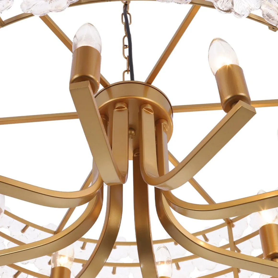 Art Deco Blossom Floral Cage Drum Lantern Pendant Light