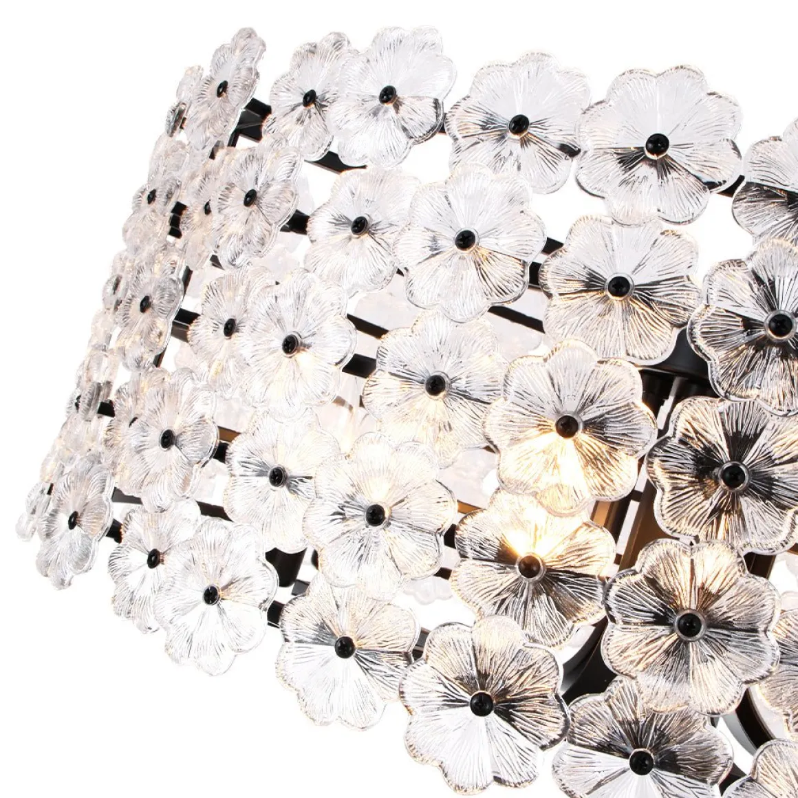 Art Deco Blossom Floral Cage Drum Lantern Pendant Light