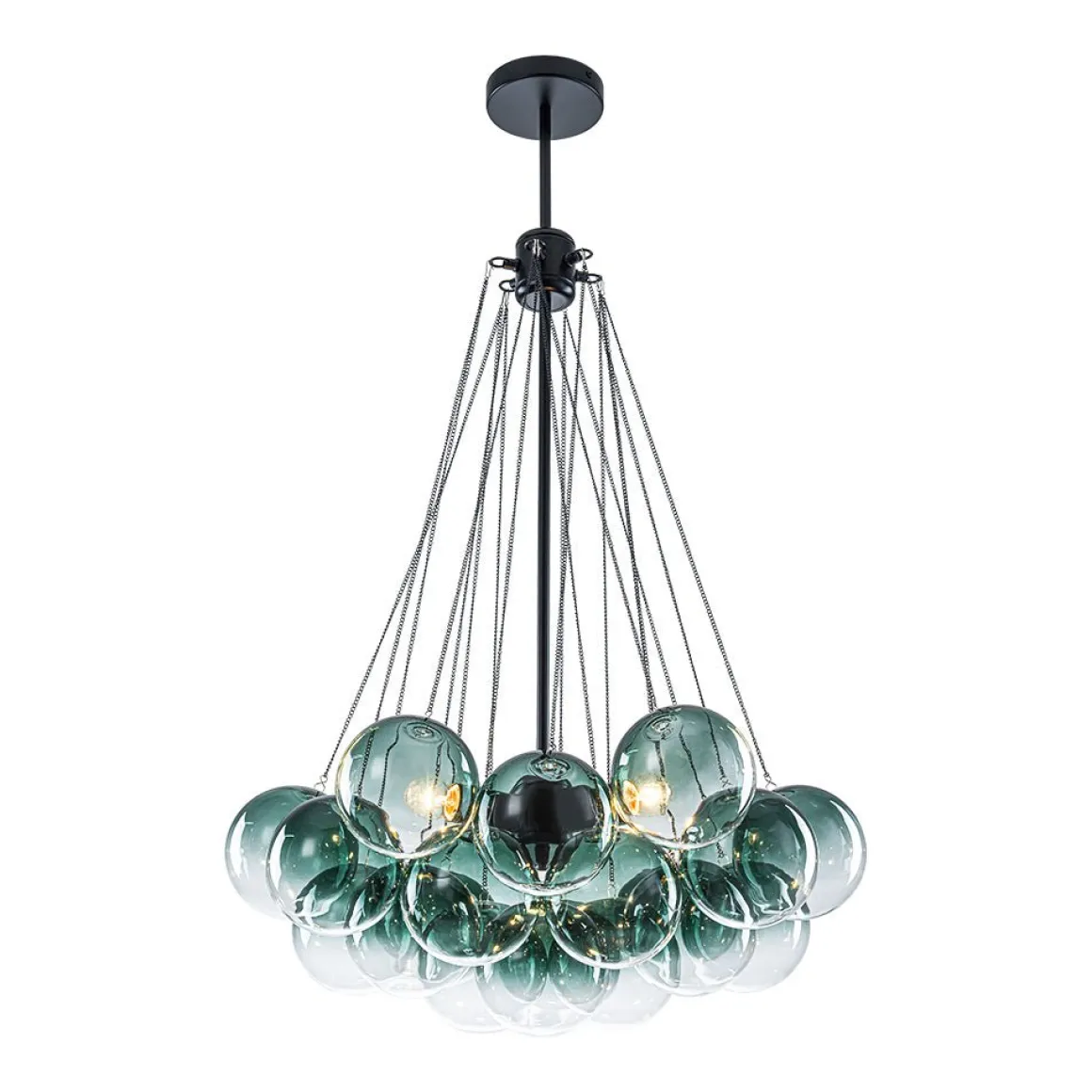 Art Deco Color Cluster Glass Globe Bubble Chandelier