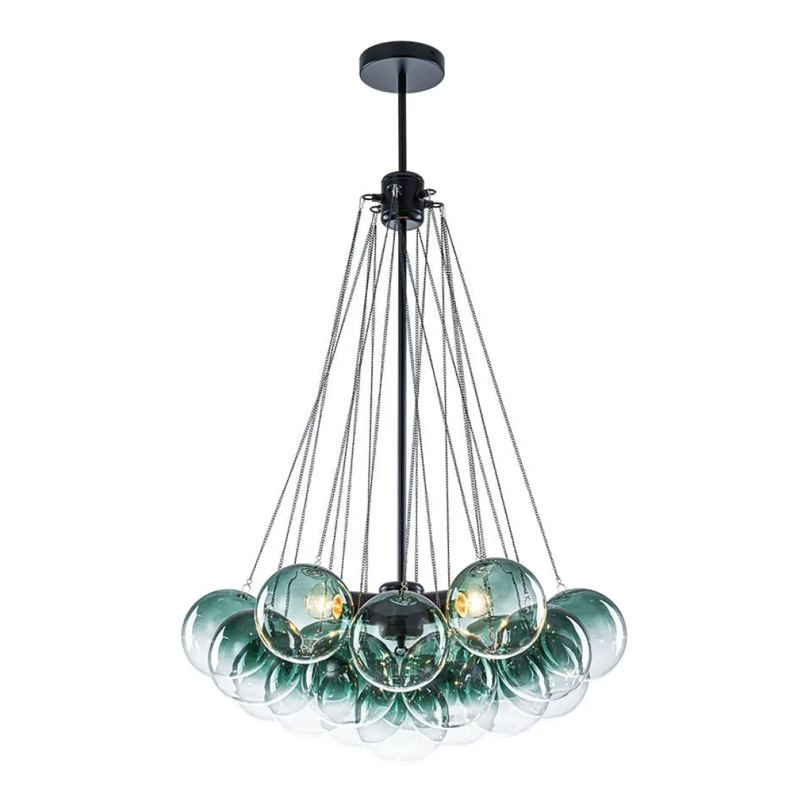 Art Deco Color Cluster Glass Globe Bubble Chandelier