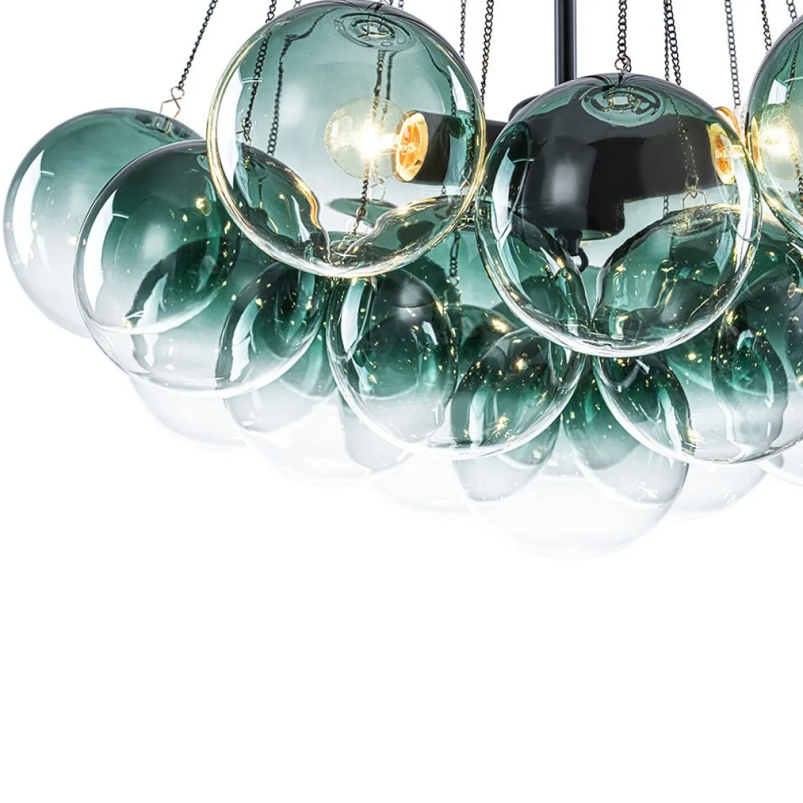 Art Deco Color Cluster Glass Globe Bubble Chandelier