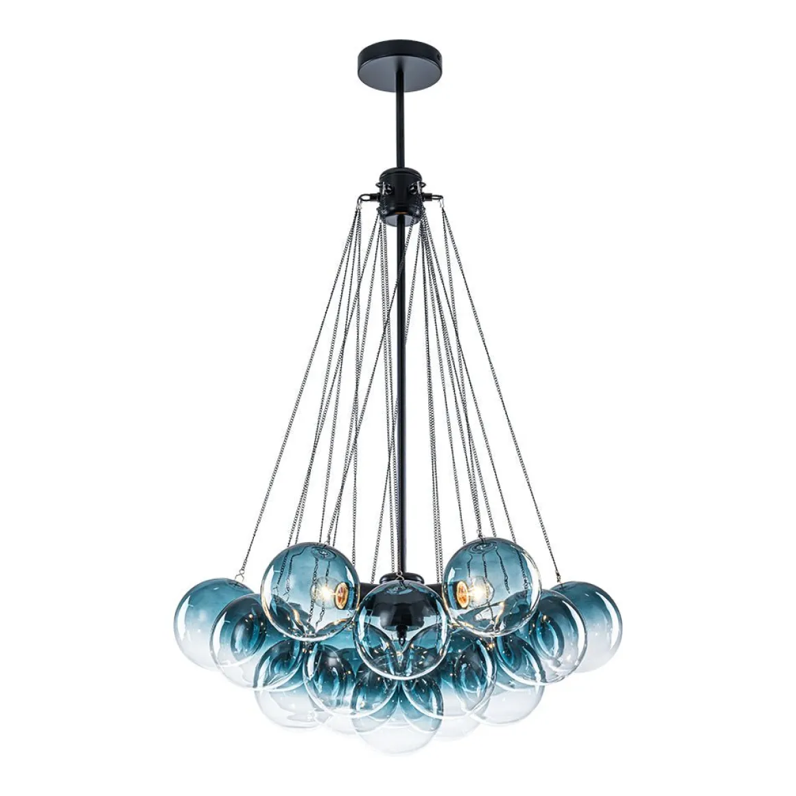 Art Deco Color Cluster Glass Globe Bubble Chandelier