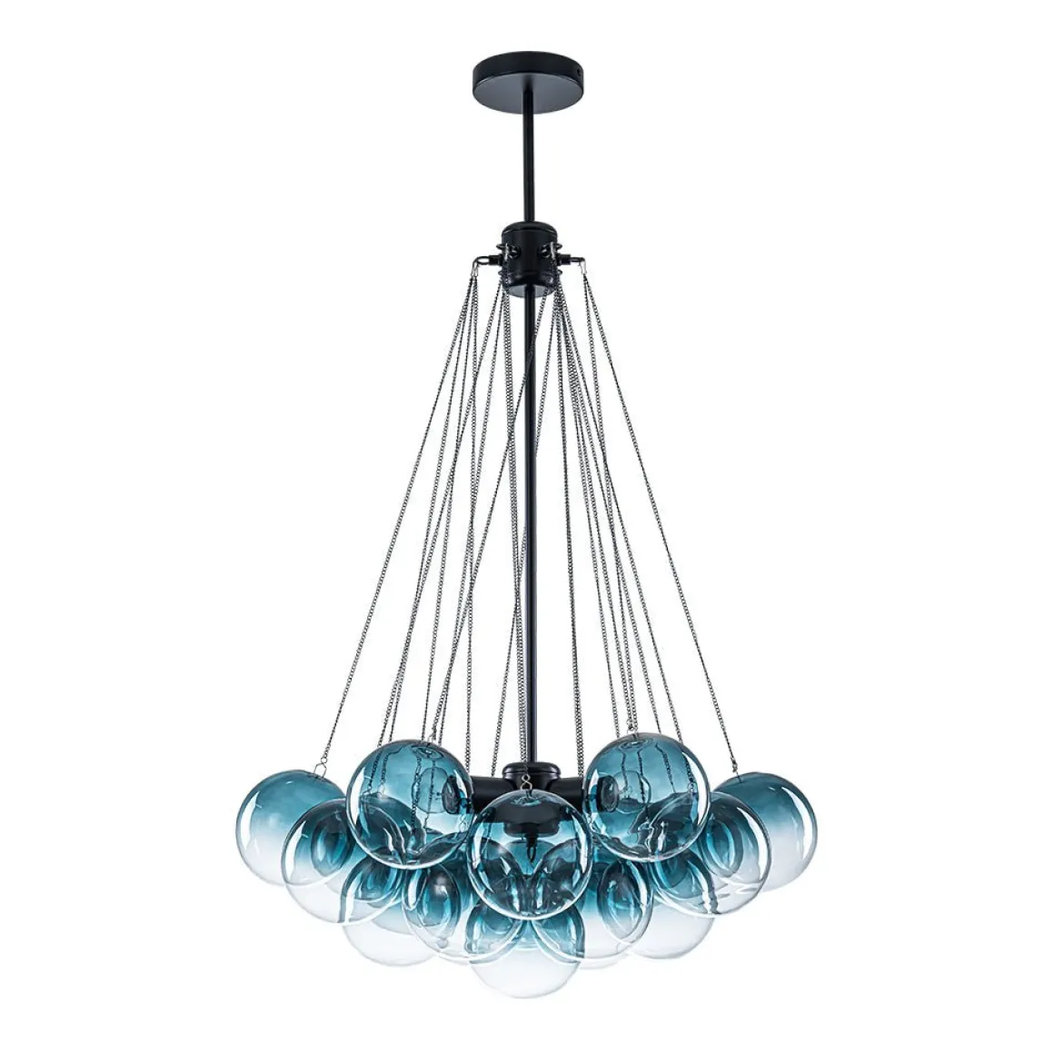 Art Deco Color Cluster Glass Globe Bubble Chandelier