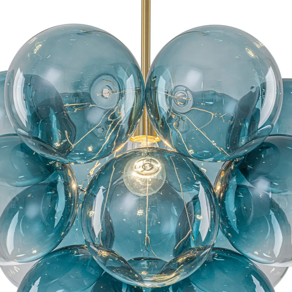 Art Deco Color 1-Light Cluster Glass Globe Bubble Chandelier