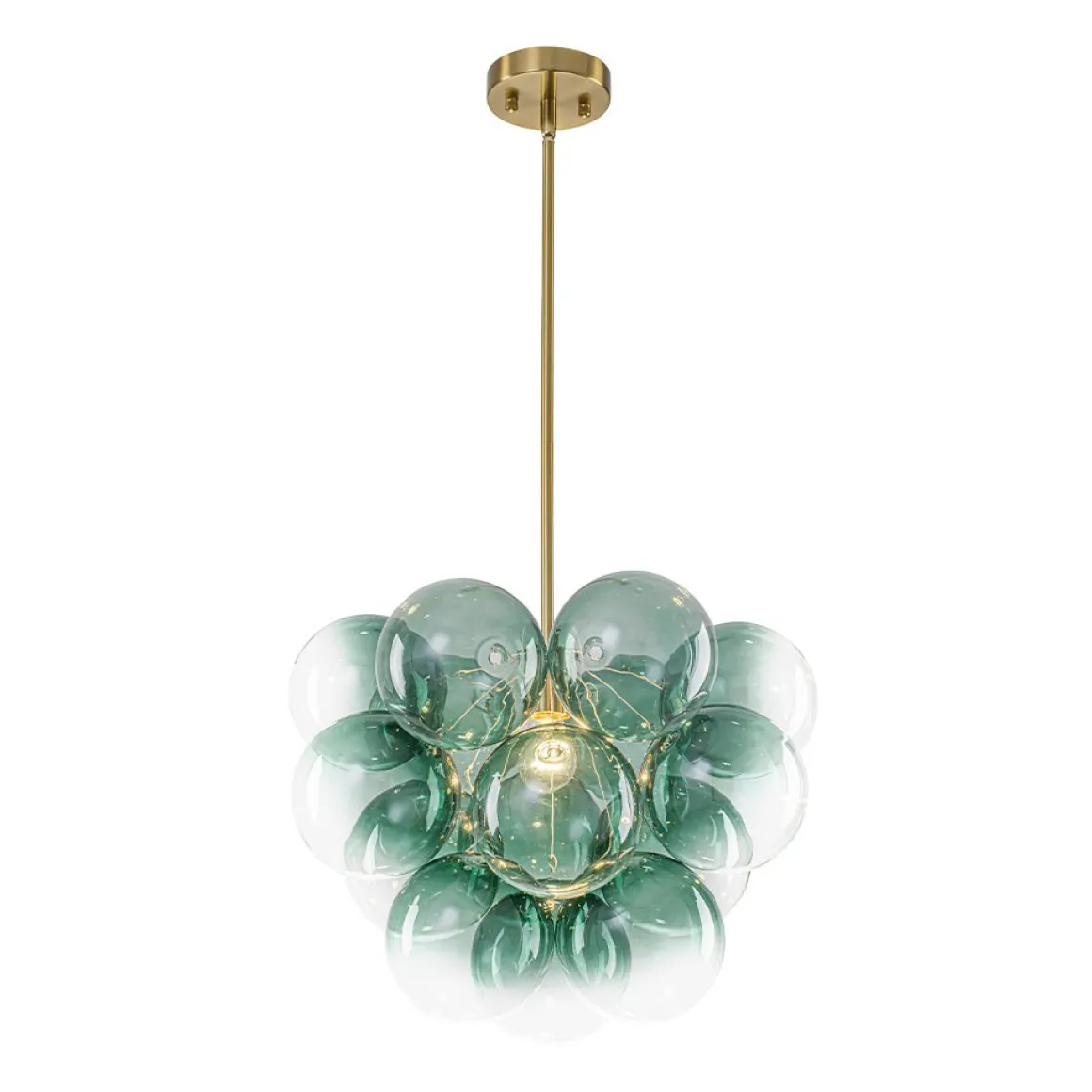 Art Deco Color 1-Light Cluster Glass Globe Bubble Chandelier