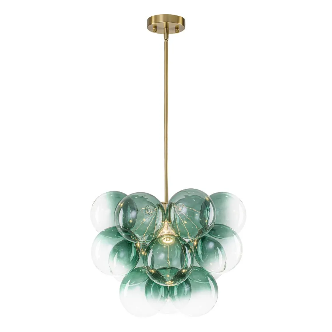 Art Deco Color 1-Light Cluster Glass Globe Bubble Chandelier