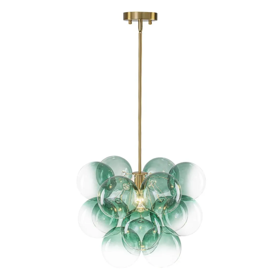 Art Deco Color 1-Light Cluster Glass Globe Bubble Chandelier