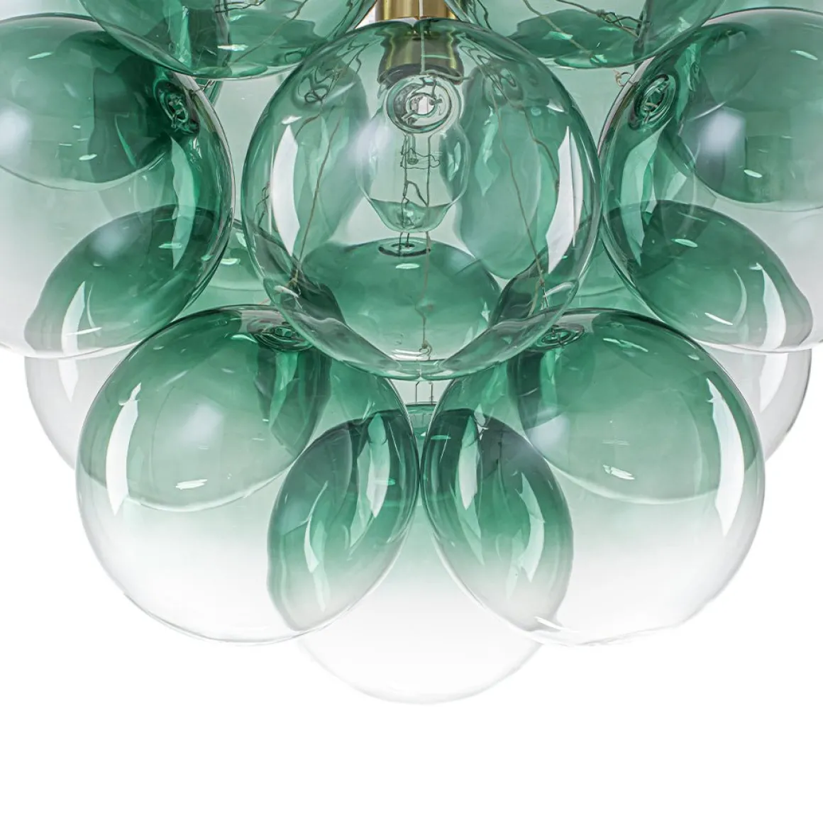 Art Deco Color 1-Light Cluster Glass Globe Bubble Chandelier