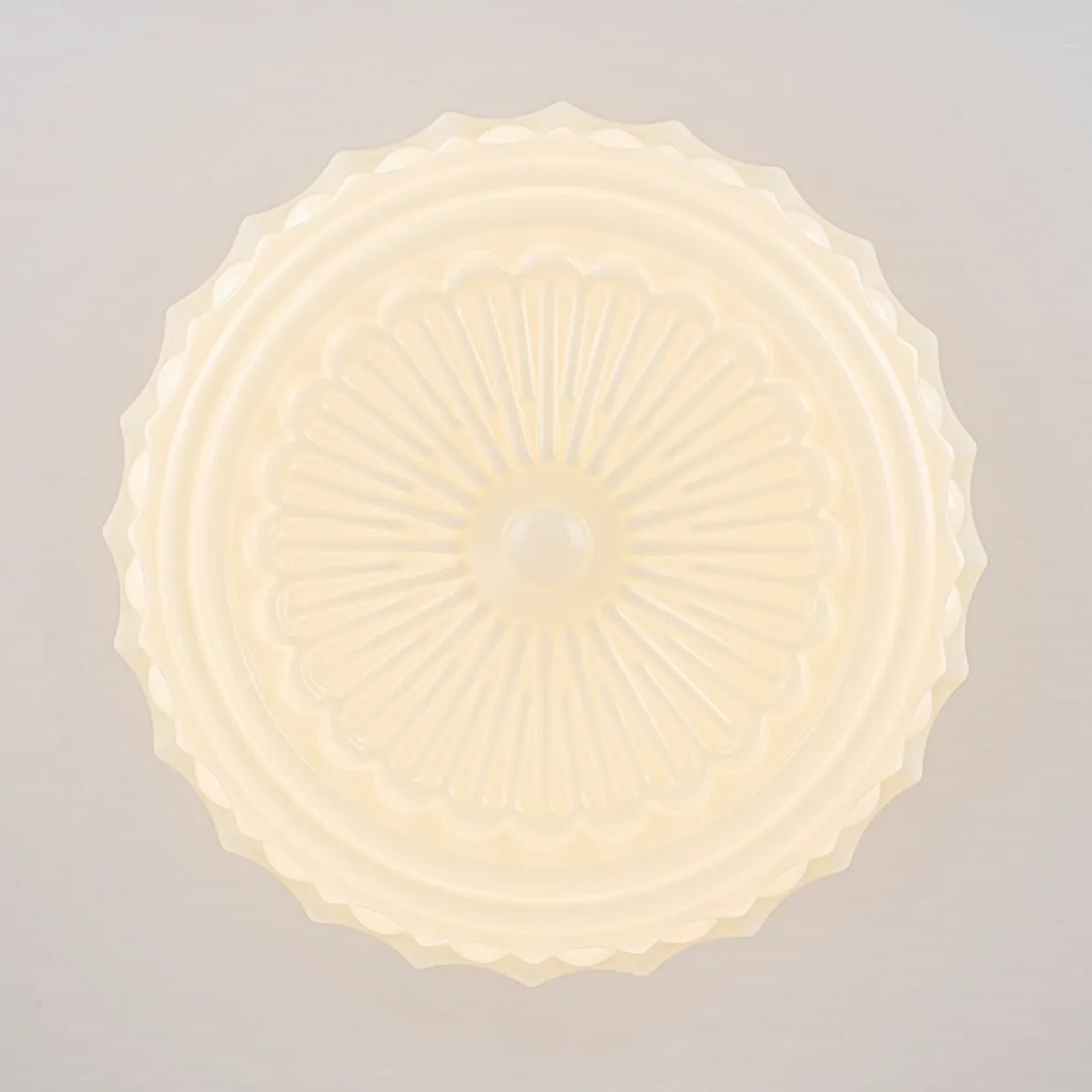 Art Deco Sculptural Milk Glass Schoolhouse LED Ceiling Light