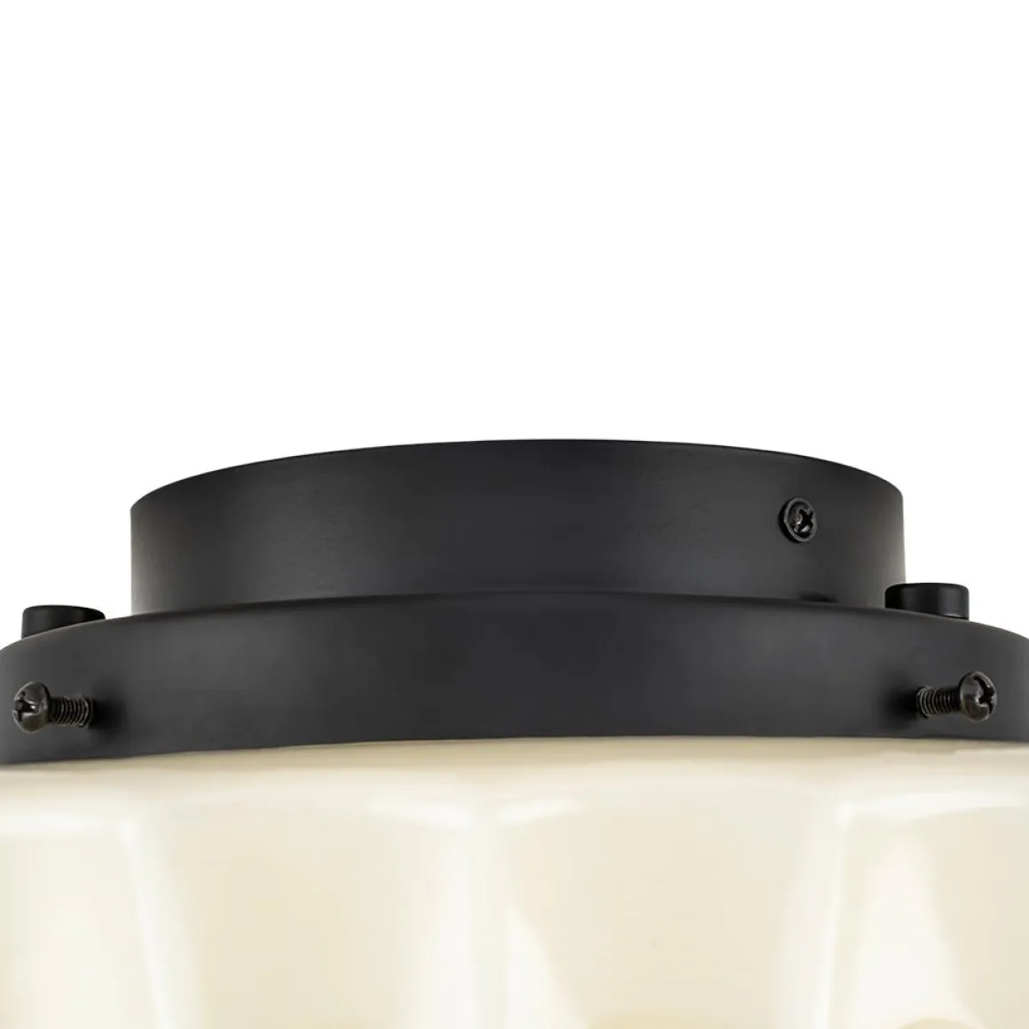 Art Deco Sculptural Milk Glass Schoolhouse LED Ceiling Light