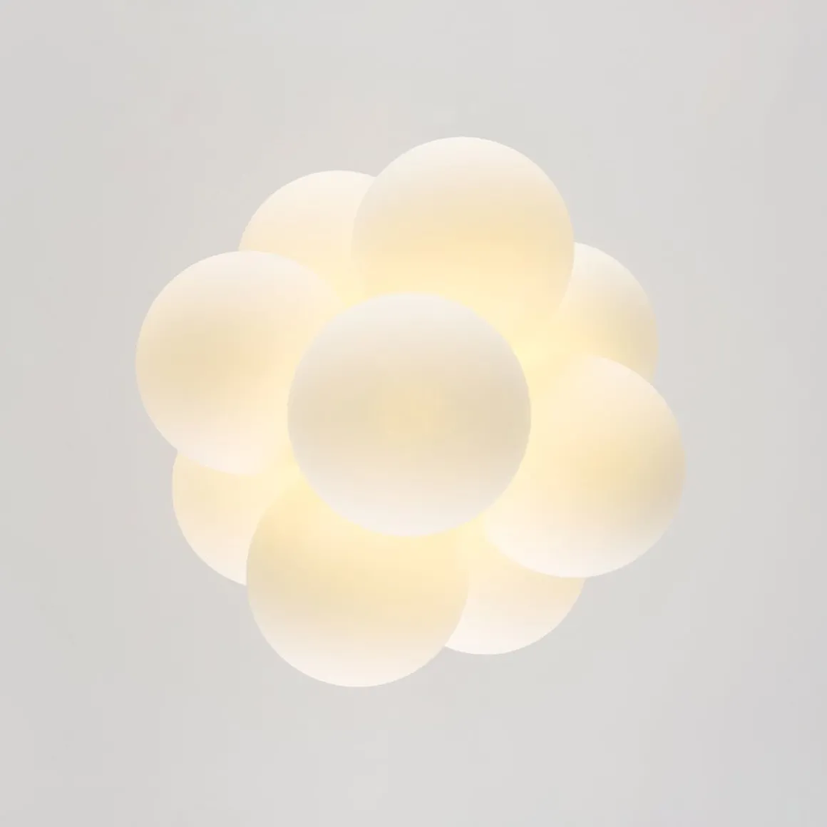 Bloom Brass Cluster Opal Glass Globe Bubble Chandelier