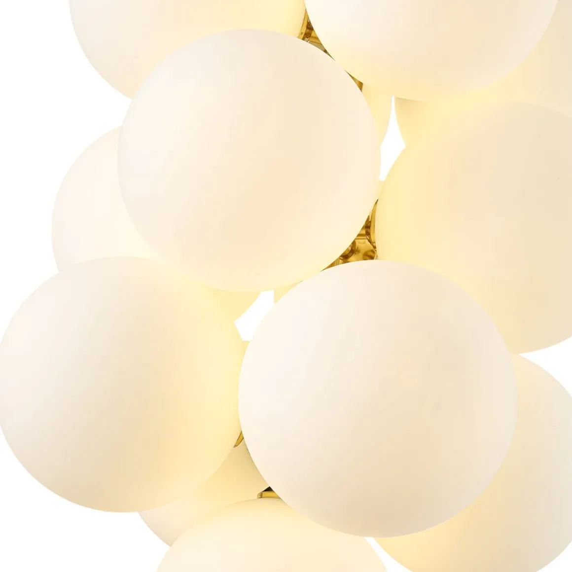 Bloom Brass Cluster Opal Glass Globe Bubble Chandelier