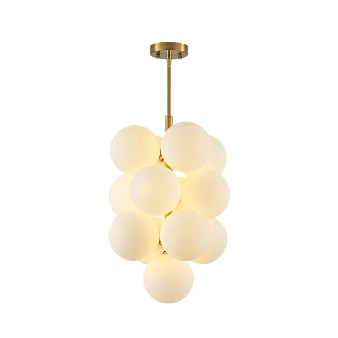 Bloom Brass Cluster Opal Glass Globe Bubble Chandelier