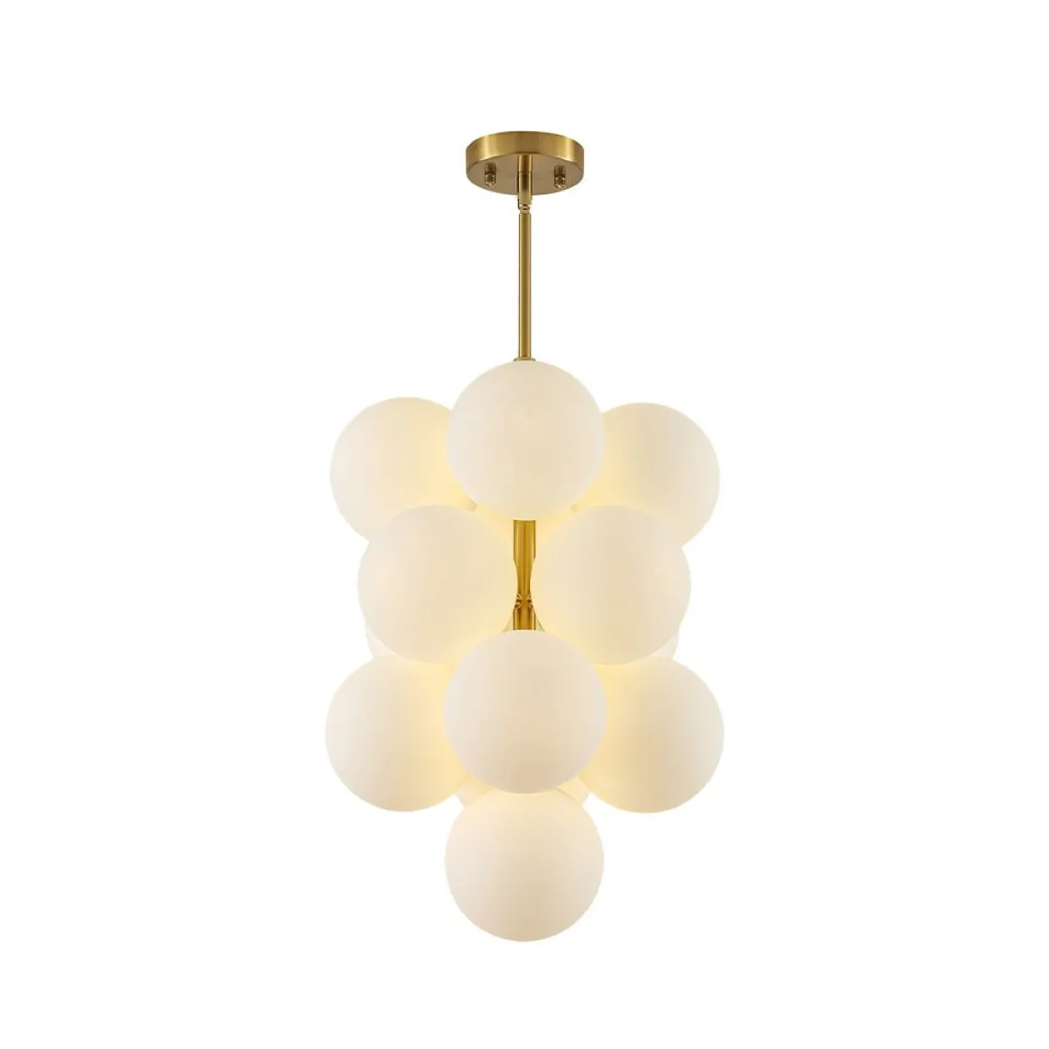 Bloom Brass Cluster Opal Glass Globe Bubble Chandelier
