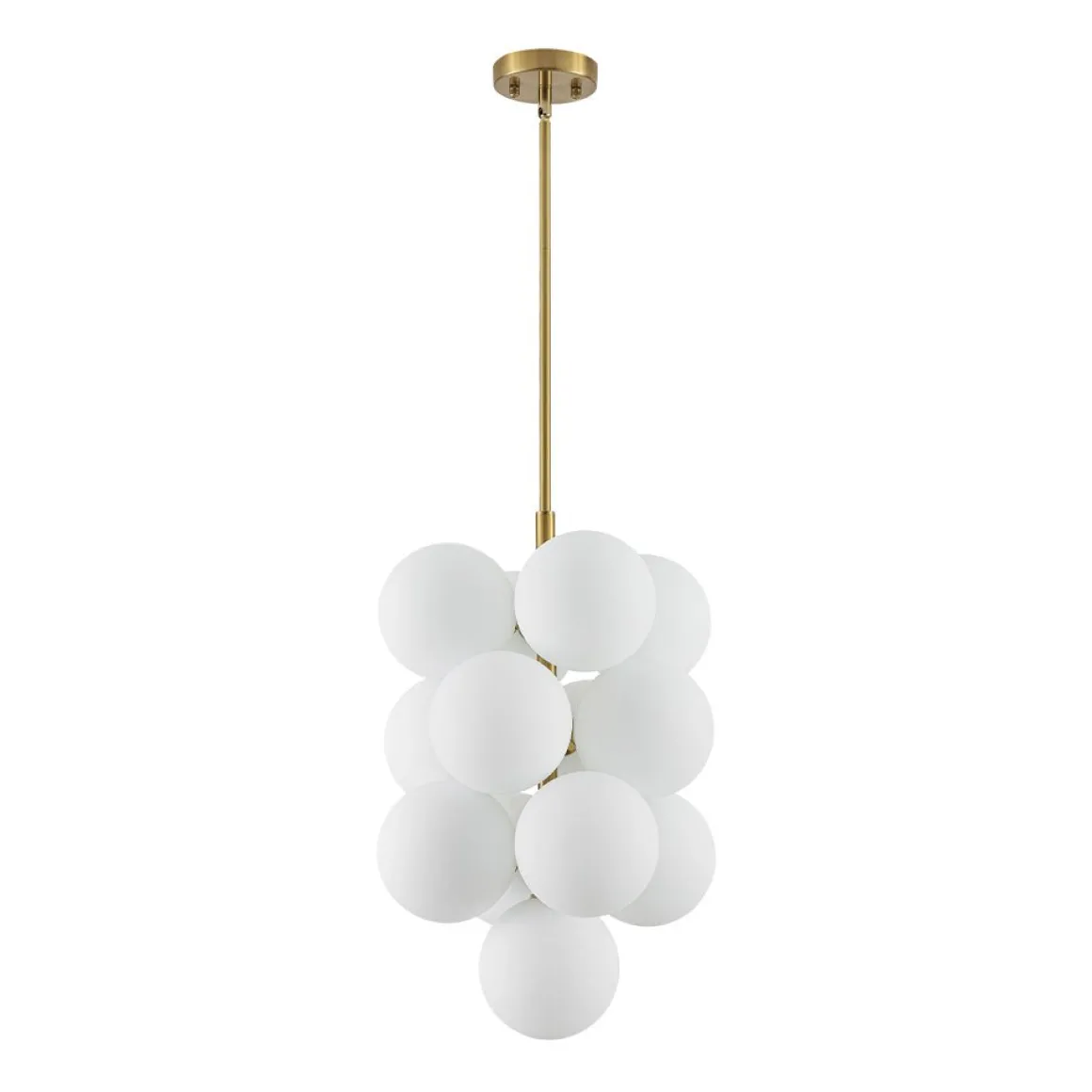 Bloom Brass Cluster Opal Glass Globe Bubble Chandelier