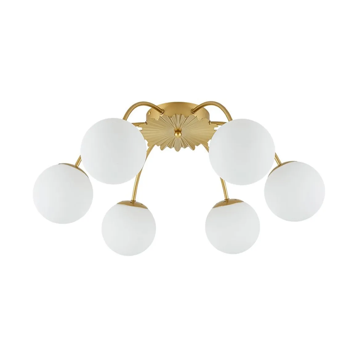 Bloom Dimmable Opal Glass Globe Bubble Semi Flush Chandelier