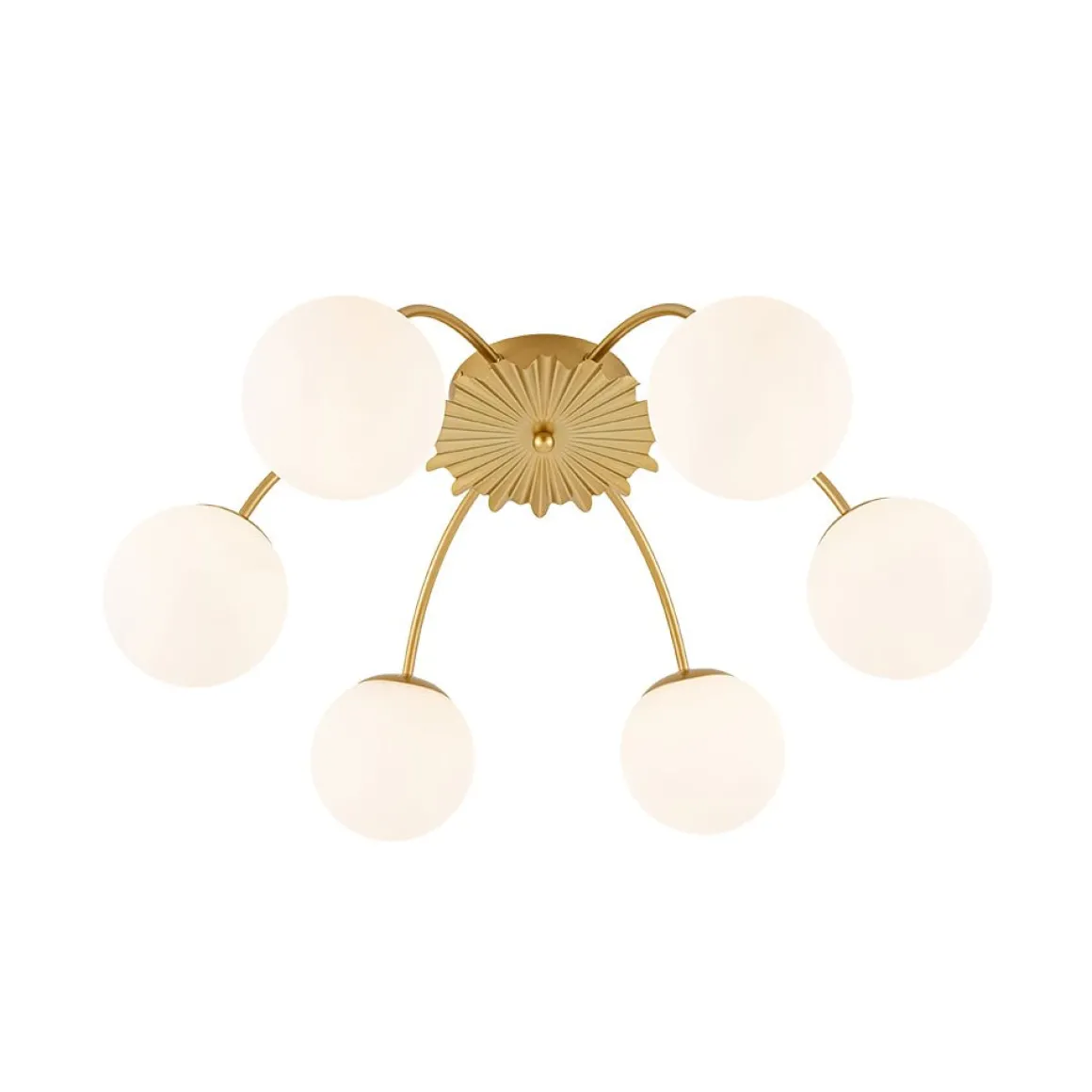 Bloom Dimmable Opal Glass Globe Bubble Semi Flush Chandelier