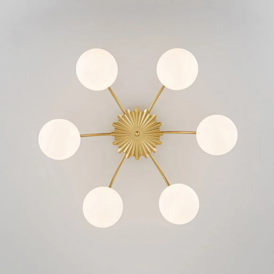 Bloom Dimmable Opal Glass Globe Bubble Semi Flush Chandelier