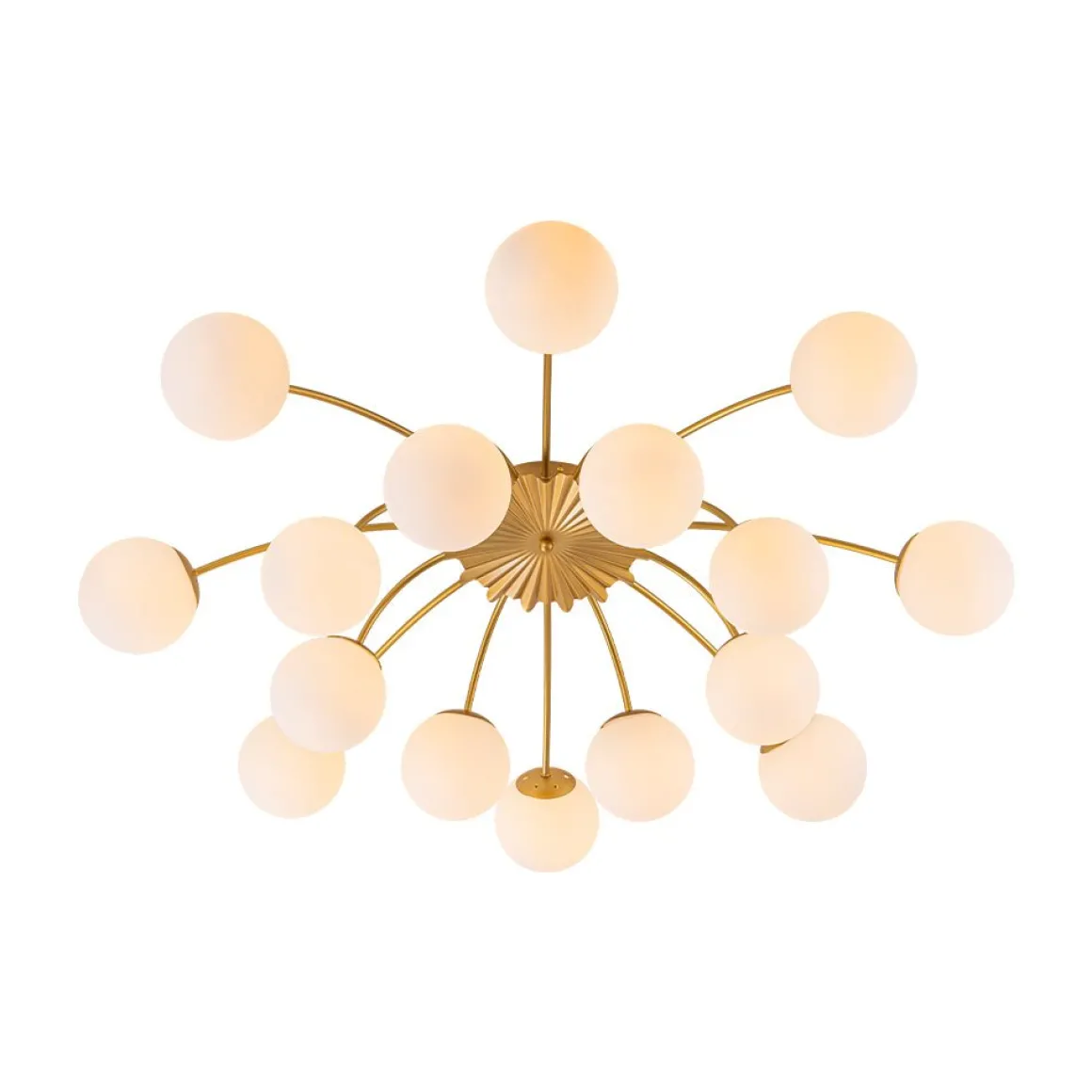 Bloom Dimmable Opal Glass Globe Bubble Semi Flush Chandelier