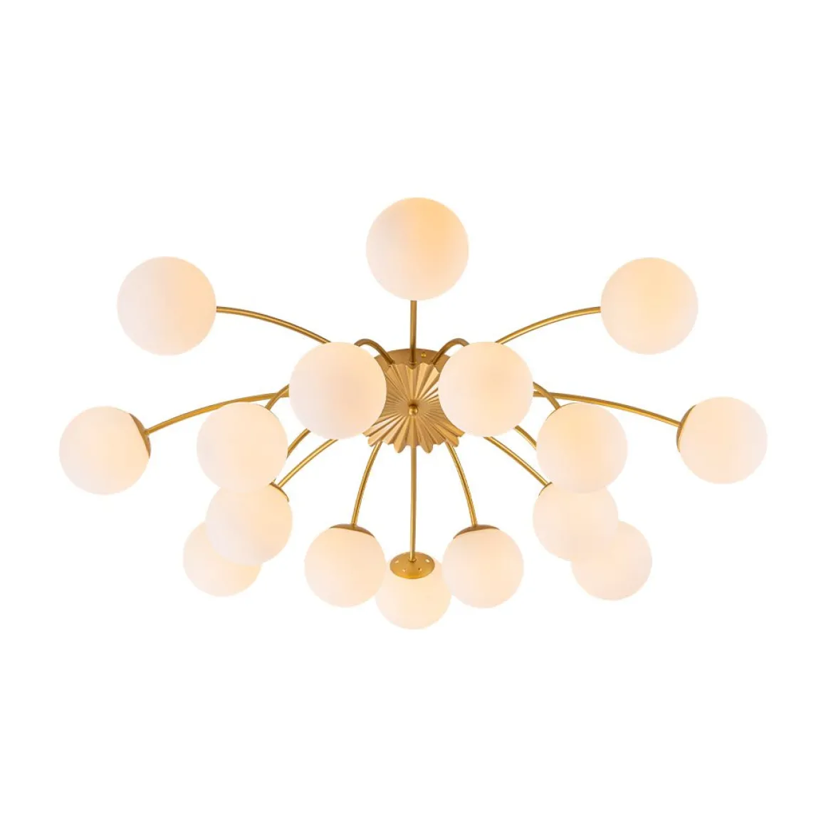 Bloom Dimmable Opal Glass Globe Bubble Semi Flush Chandelier