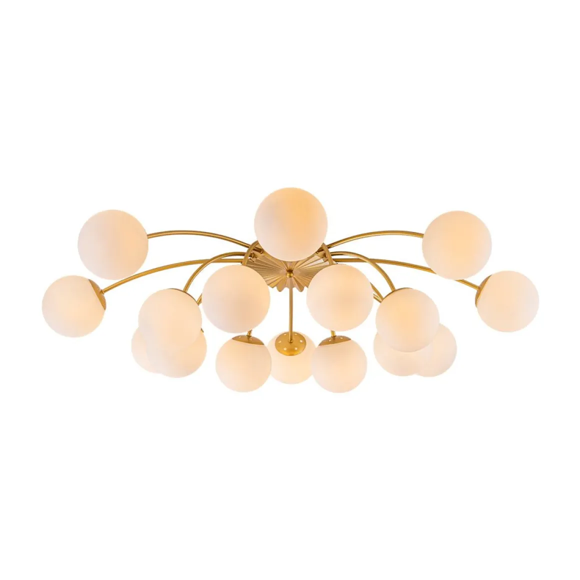 Bloom Dimmable Opal Glass Globe Bubble Semi Flush Chandelier