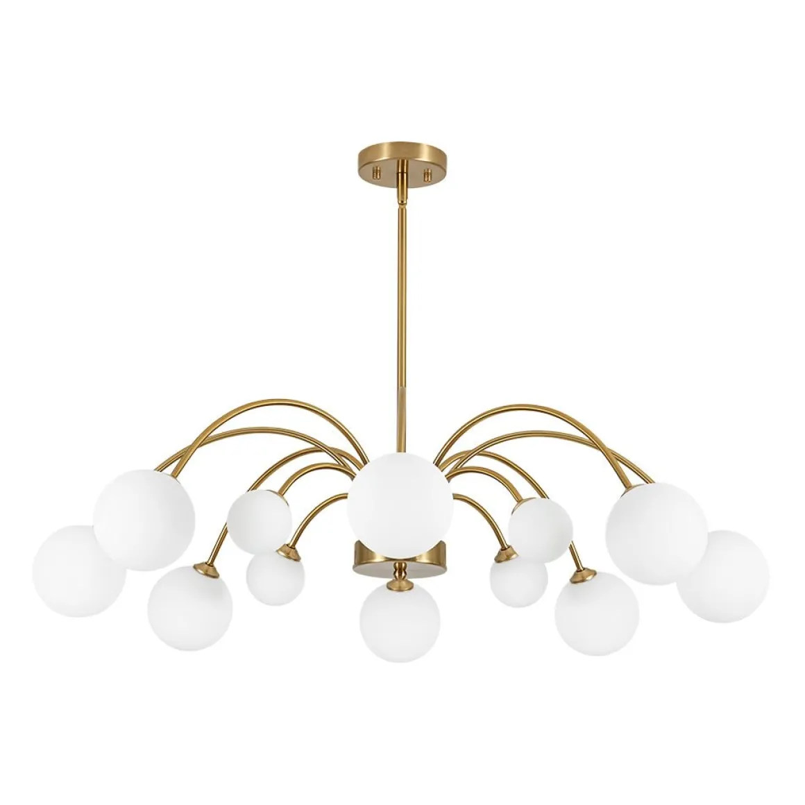Bloom Frosted Glass Bubble Arched Arm Sputnik Chandelier