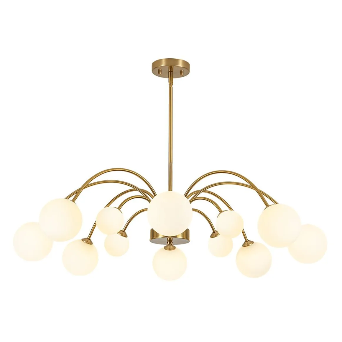 Bloom Frosted Glass Bubble Arched Arm Sputnik Chandelier