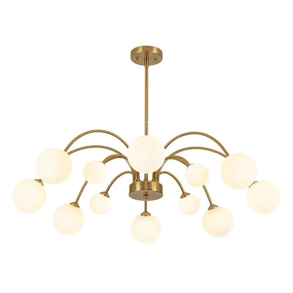Bloom Frosted Glass Bubble Arched Arm Sputnik Chandelier