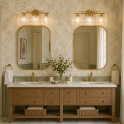 Bloom 3-Light Pleated Clear Glass Flower Vanity Wall Sconce