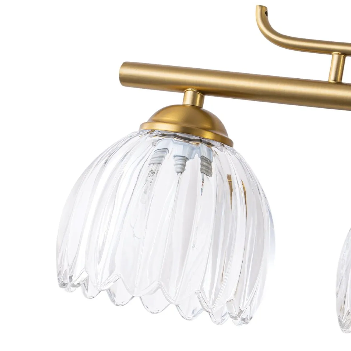 Bloom 3-Light Pleated Clear Glass Flower Vanity Wall Sconce