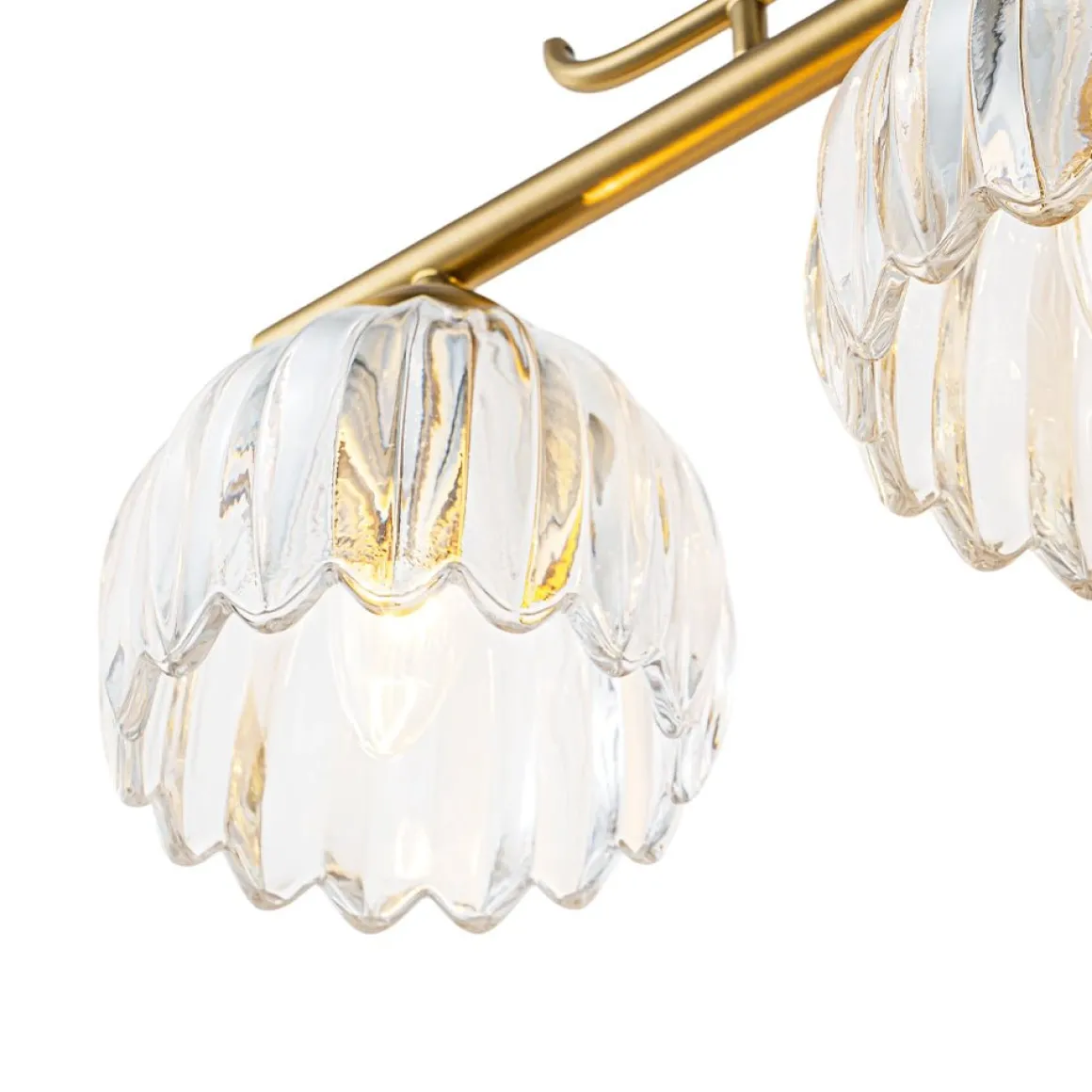 Bloom 3-Light Pleated Clear Glass Flower Vanity Wall Sconce