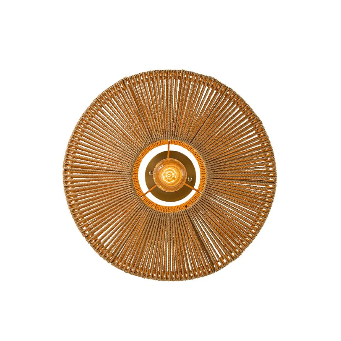 Bohemian Brown Woven Hemp Rope Cage Ceiling Light