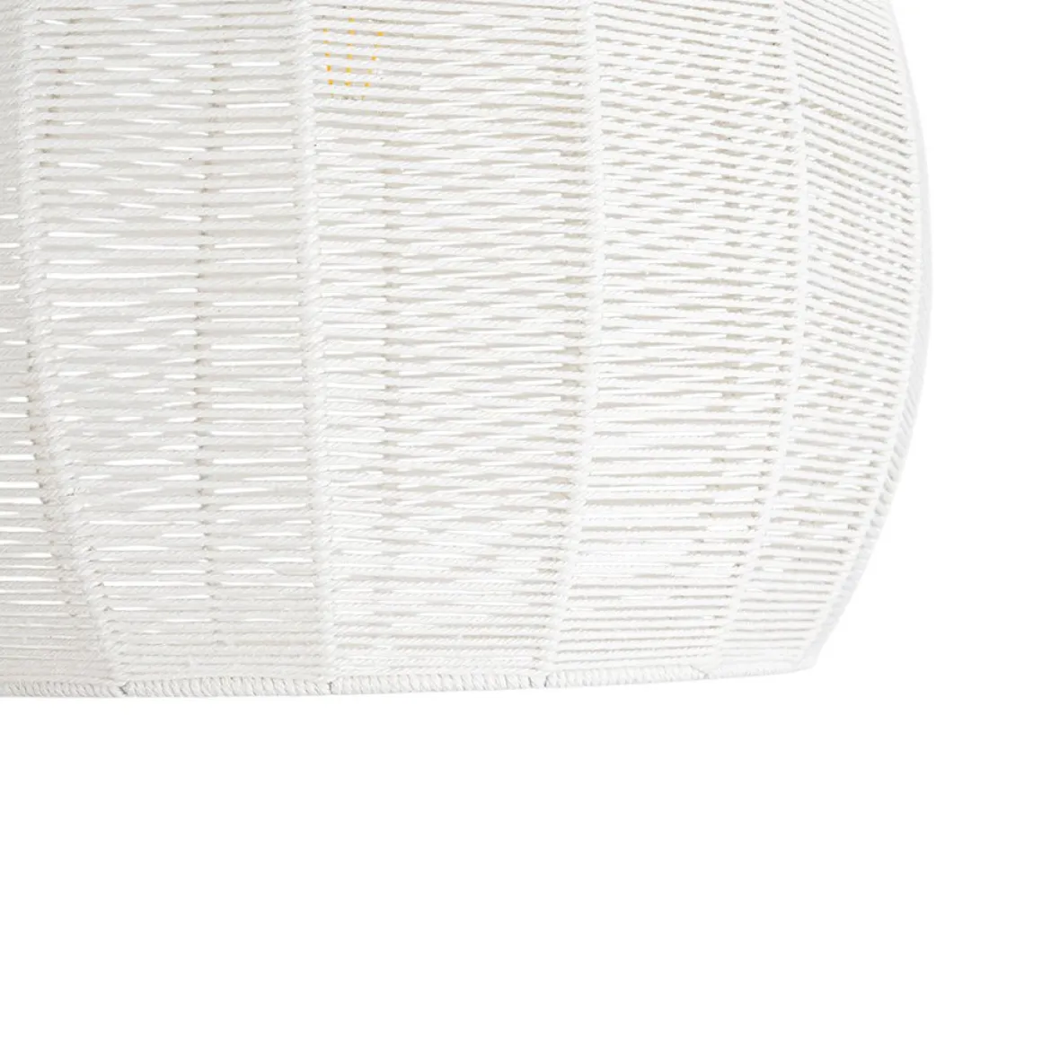 Boho Ivory Woven Thread Dome Cage Semi Flush Mount