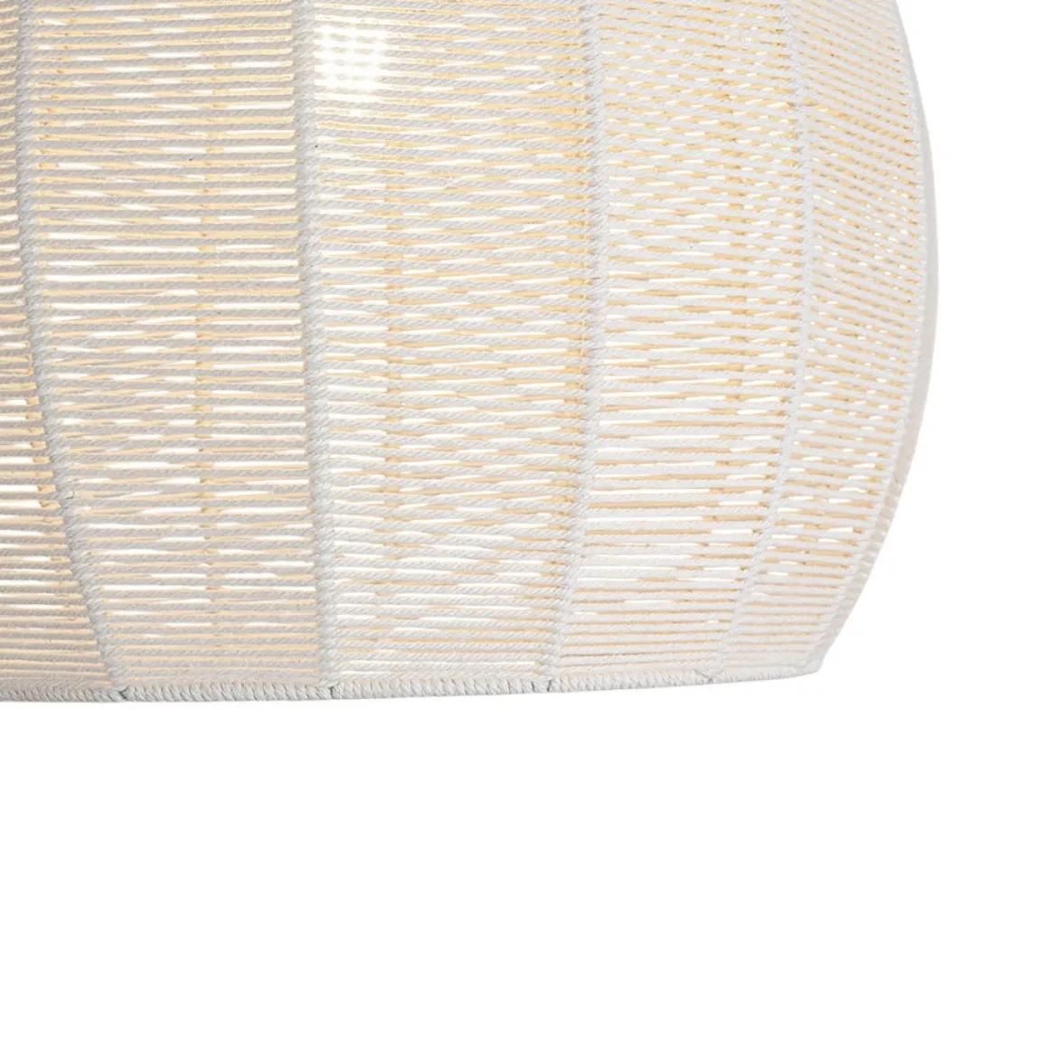 Boho Ivory Woven Thread Dome Cage Semi Flush Mount