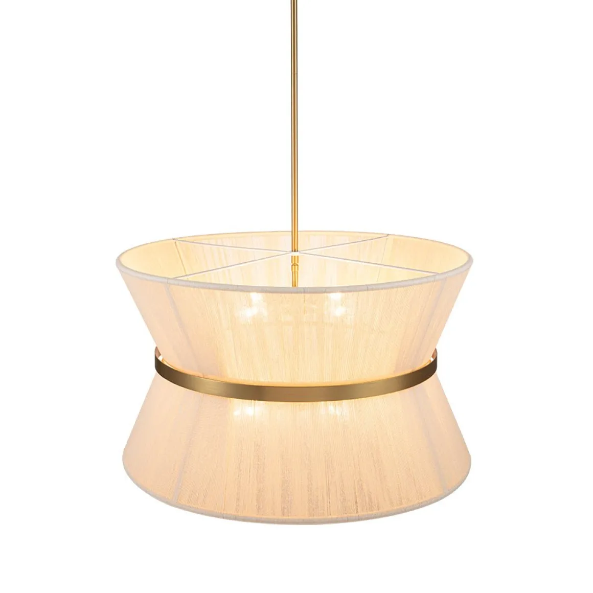 Boho 2-Tier Woven Thread Tapered Drum Pendant Light