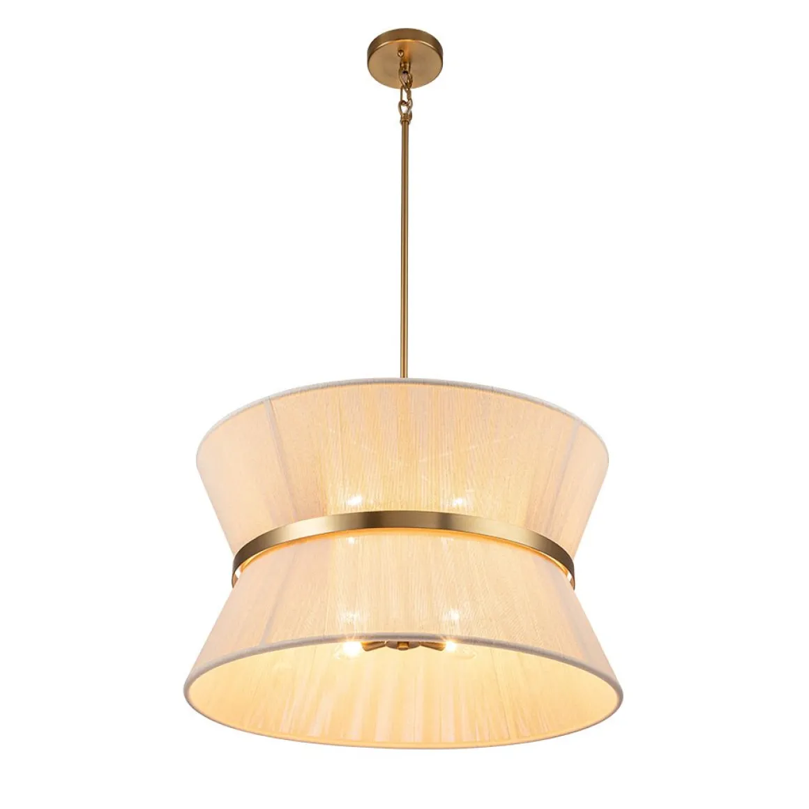 Boho 2-Tier Woven Thread Tapered Drum Pendant Light