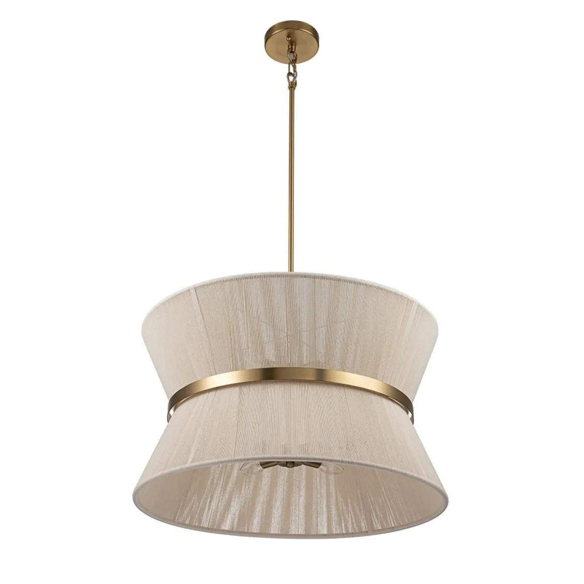 Boho 2-Tier Woven Thread Tapered Drum Pendant Light