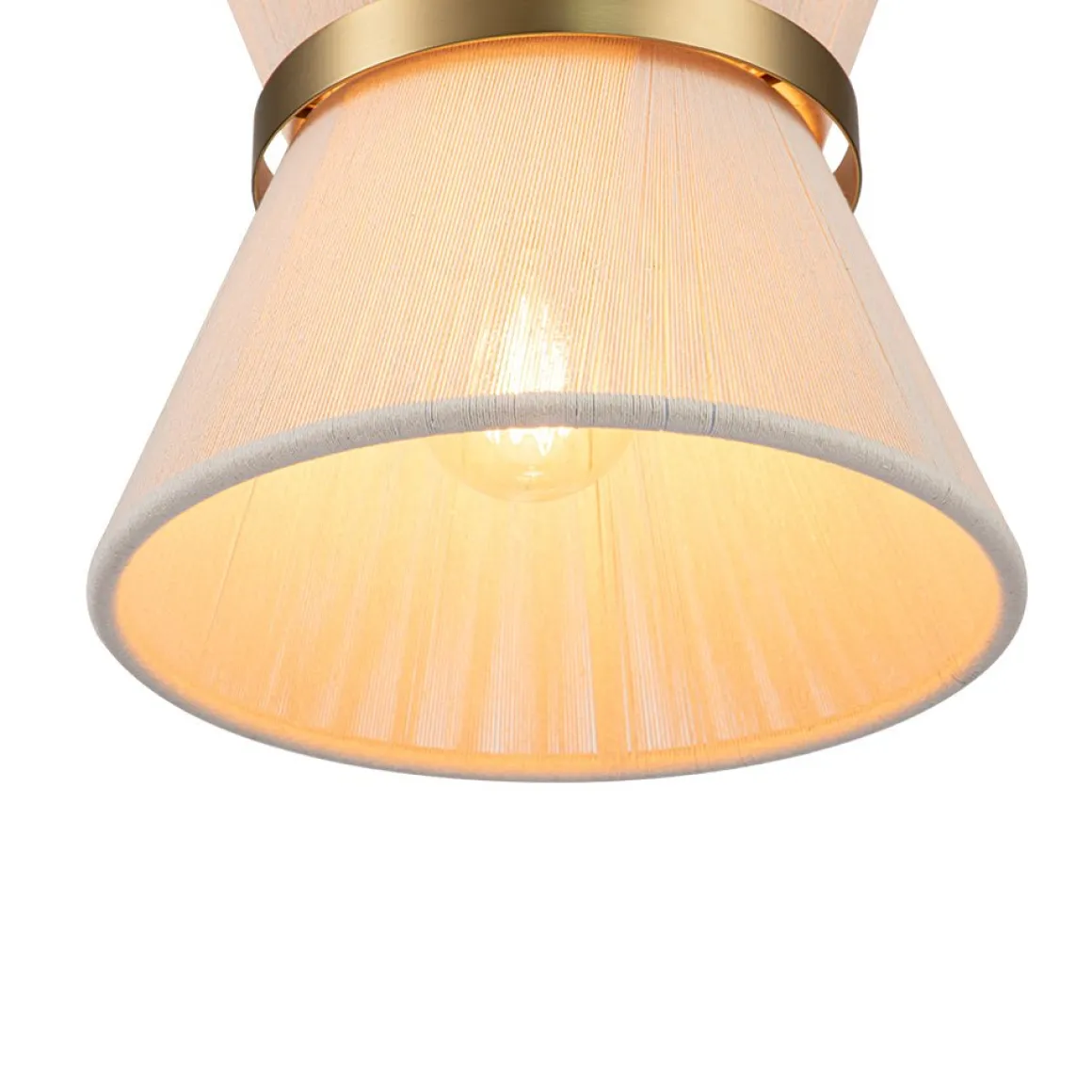 Boho 2-Tier Woven Thread Tapered Drum Pendant Light