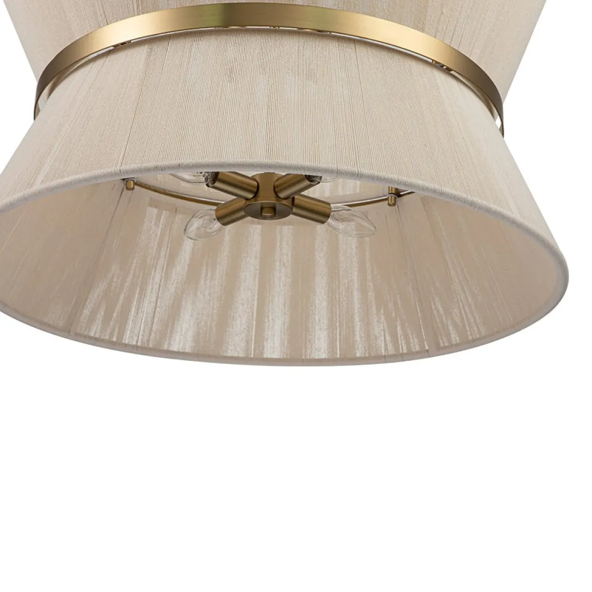 Boho 2-Tier Woven Thread Tapered Drum Pendant Light