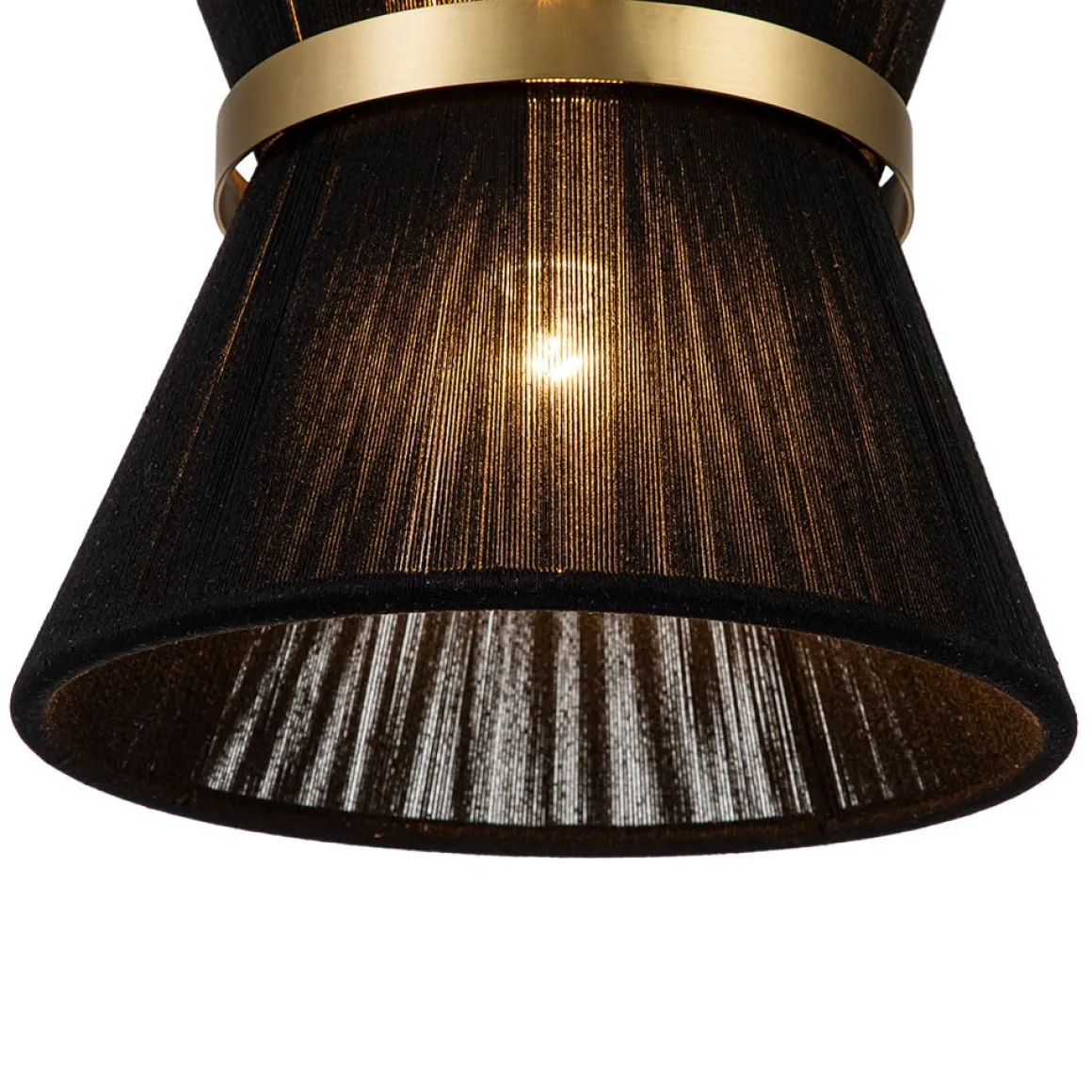 Boho 2-Tier Woven Thread Tapered Drum Pendant Light