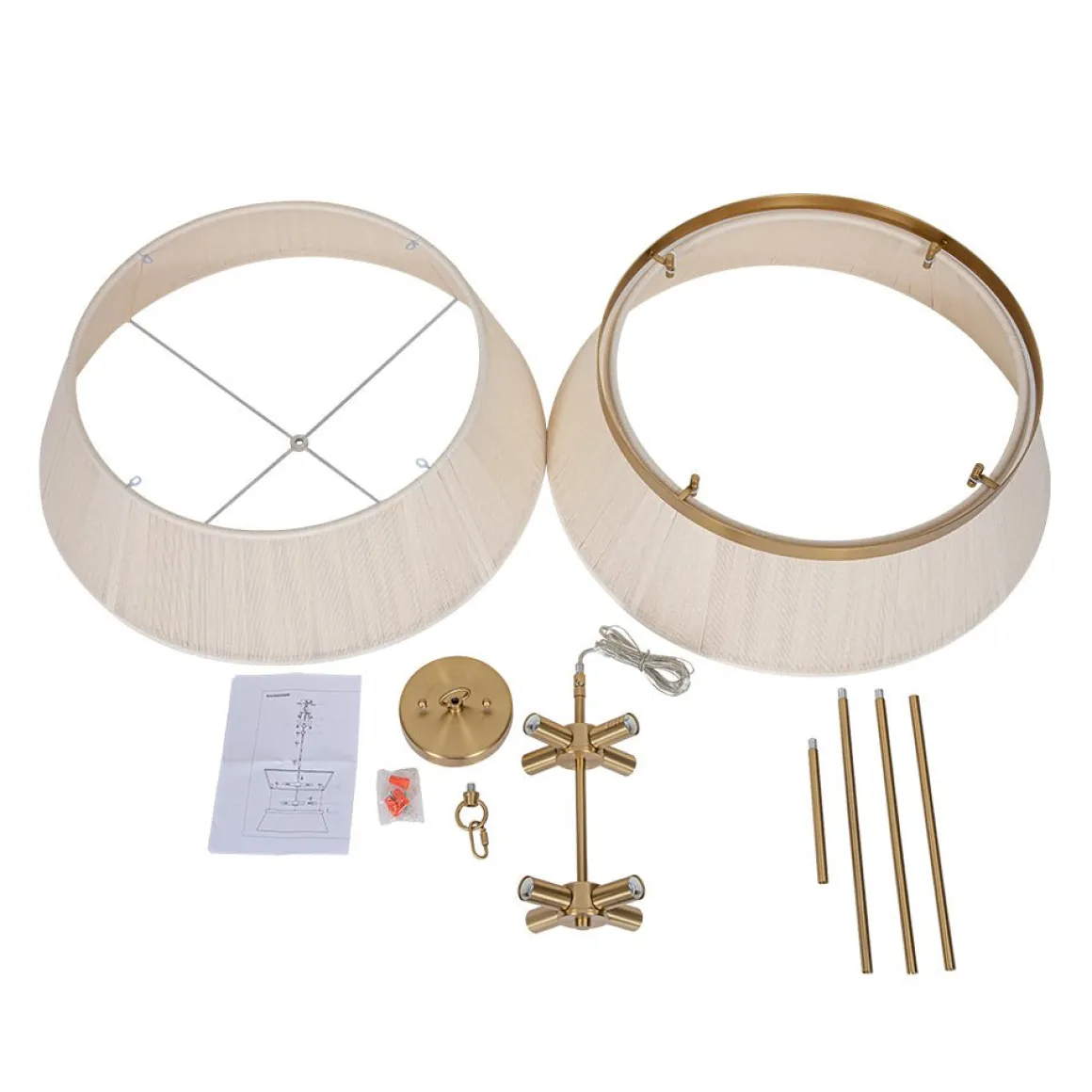 Boho 2-Tier Woven Thread Tapered Drum Pendant Light