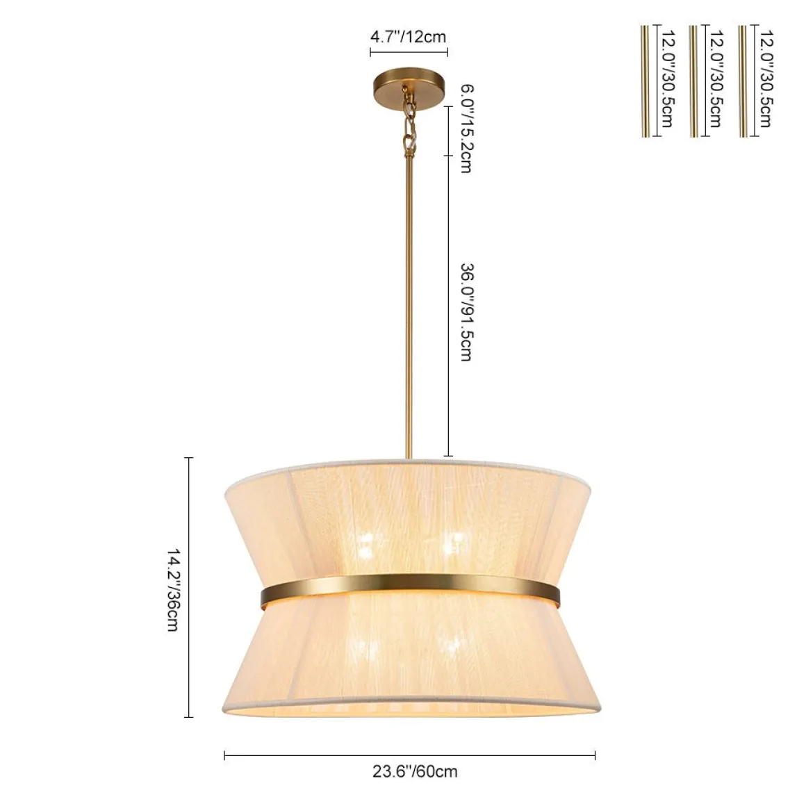 Boho 2-Tier Woven Thread Tapered Drum Pendant Light
