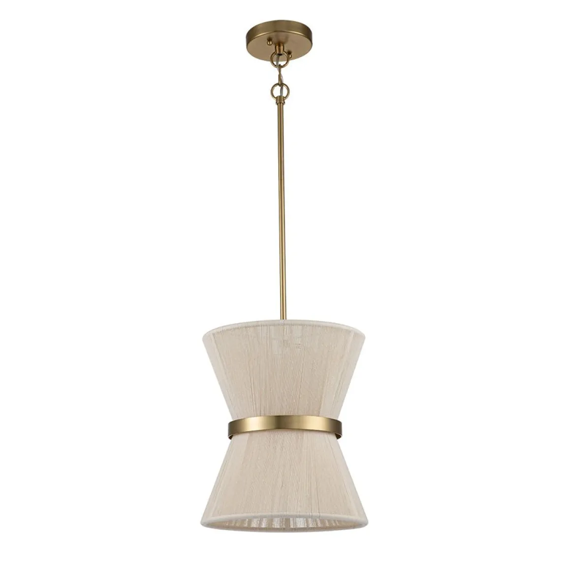 Boho 2-Tier Woven Thread Tapered Drum Pendant Light