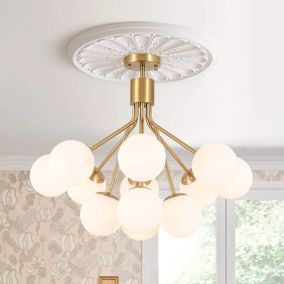 Bouquet Tiered Sputnik Pendant Frosted Glass Bubble Chandelier