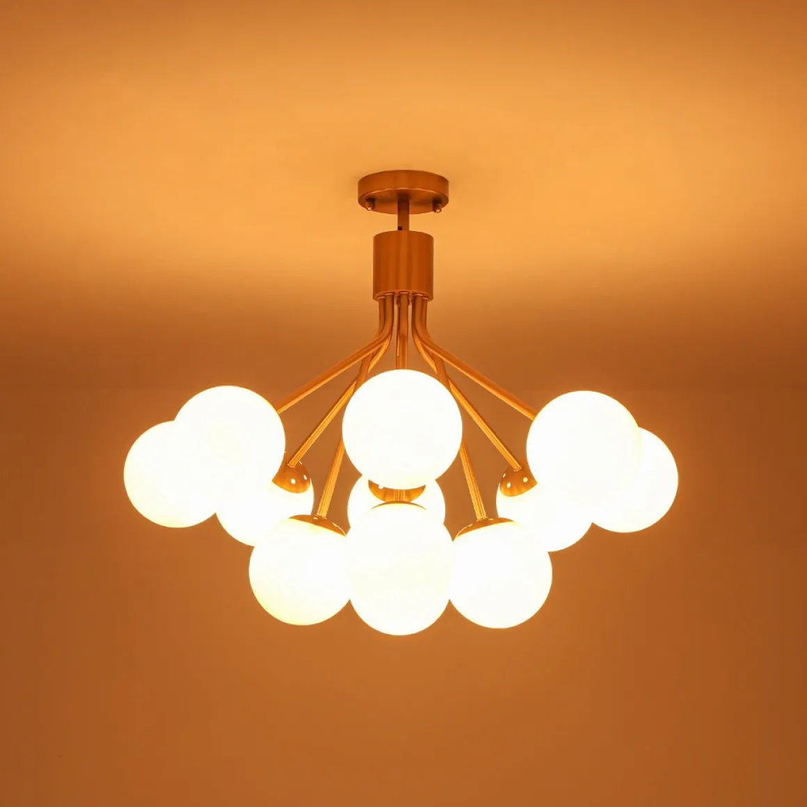 Bouquet Tiered Sputnik Pendant Frosted Glass Bubble Chandelier