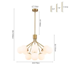 Bouquet Tiered Sputnik Pendant Frosted Glass Bubble Chandelier