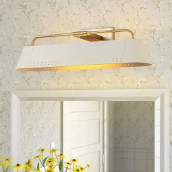 Brass Beige Iron Rectangle Shade Vanity Sconce Picture Light